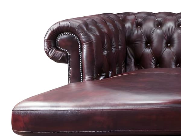 Vente-unique - Chesterfield hörnsoffa högerställd bordeaux buffelläder BRENTON