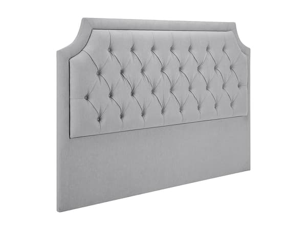 Vente-unique - Vadderad sänggavel 200 cm - Tyg - Ljusgrå - JOHENE