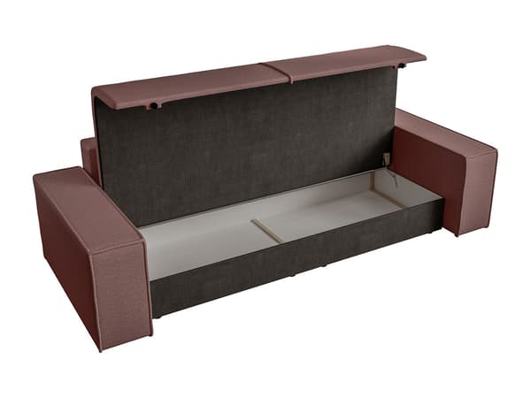 Vente-unique - 4-sits bäddsoffa i texturerat terracotta-tyg AMELIA