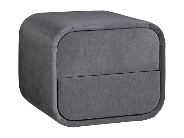 Vente-unique - Sängbord – 2 lådor – Sammet – Grå – VENALORA