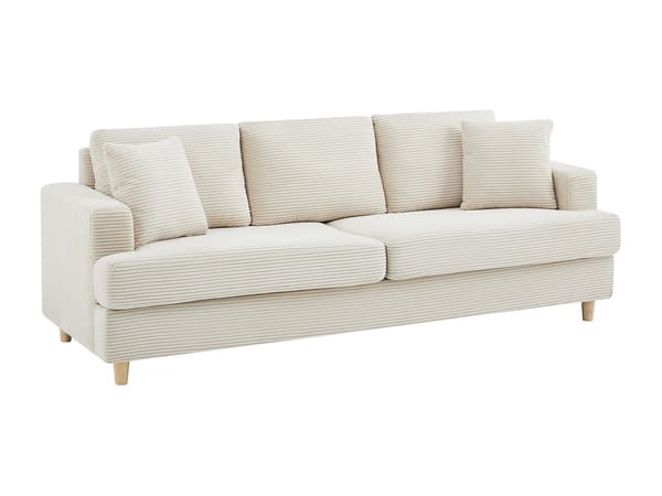 Vente-unique - 3-sits soffa i manchestersammet i beige YOCABA
