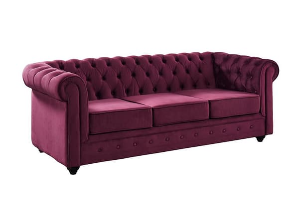 Vente-unique - 3-sitssoffa CHESTERFIELD - Lila sammet