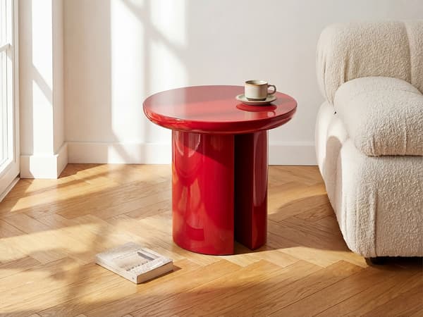 Vente-unique - Sidobord i MDF - Lackröd - DERLALI