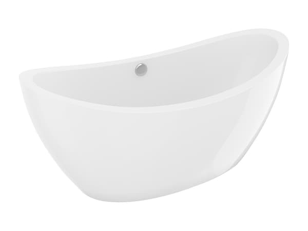 Vente-unique - Vit designfriståendebadkar - 225L - 170 x 83 x 77 cm - ALDA