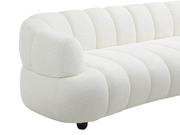 Vente-unique - Soffa 4 platser i bouclétyg - Bruten vit COLIANI