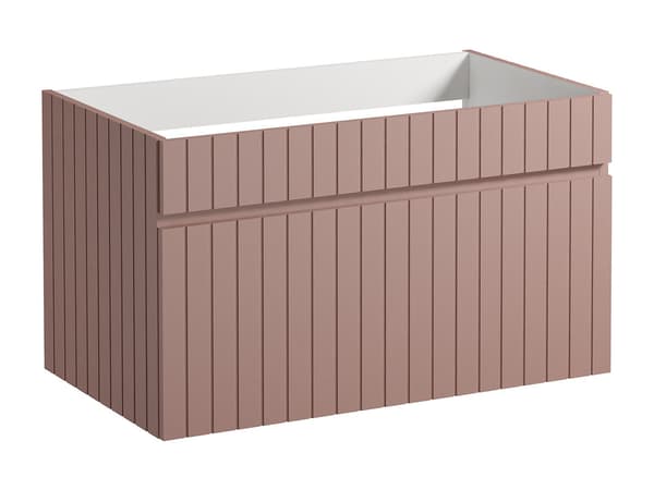 Vente-unique - Upphängda underskåpslucka strierad rosa uppphängd - 80 cm - SATARA