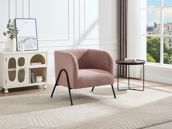 Vente-unique - BLINODA rosa tygfåtölj