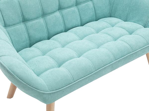Vente-unique - 2-sits soffa i havsgrönt tyg CASERTA