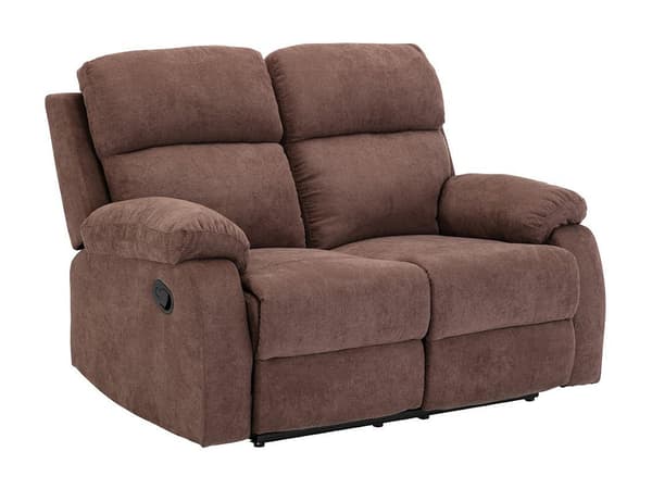 Vente-unique - 2-sitsig reclinersoffa i tyg TOLZANO - brun