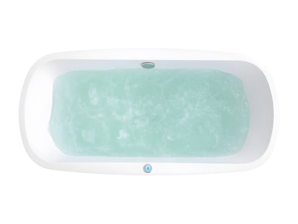 Vente-unique - LED-bubbelbadkar SIRGAO - 1 plats - 155L - 150*75cm - Svart