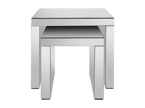 Vente-unique - Set med 2 soffbord i MDF och spegel - YERVINI