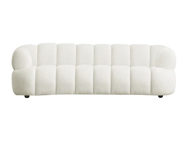 Vente-unique - 3-sitssoffa i vit bouclé-tyg COLIANI