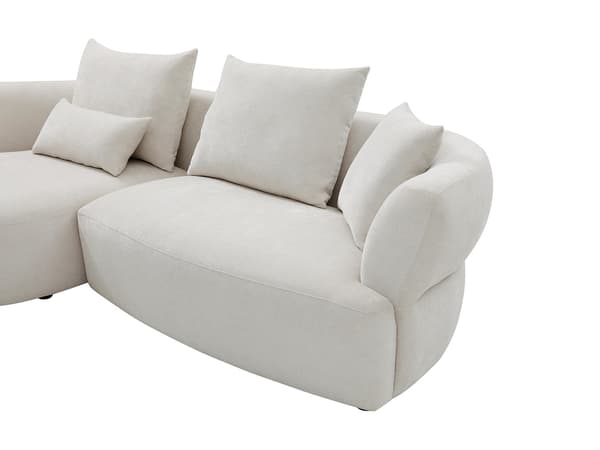 Vente-unique - Vänsterställd soffa i beige chenilletyg CUSAVA från Maison Céphy