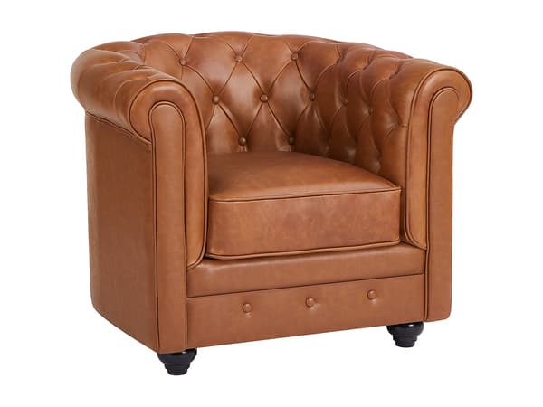 Vente-unique - Chesterfield 3-sits soffa i ljusgrått tyg CRONEL