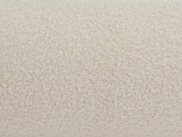 Vente-unique - Vit bouclé-tyg sittpuff LECINIO