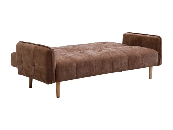 Vente-unique - 3-sits bäddsoffa click-clack i brunt tyg SONIATA