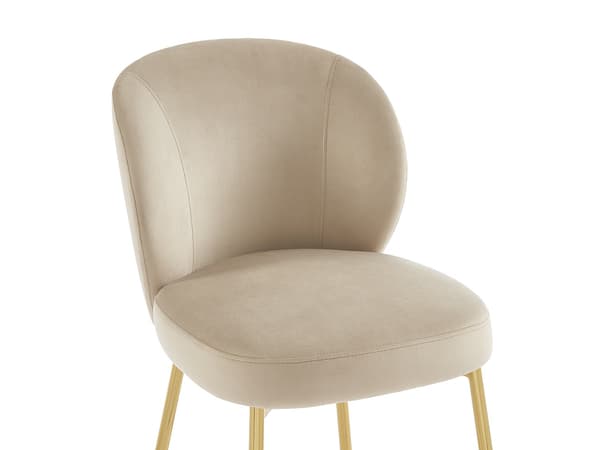 Vente-unique - Set med 2 barstolar i beige sammet och guldmetall POLPONA
