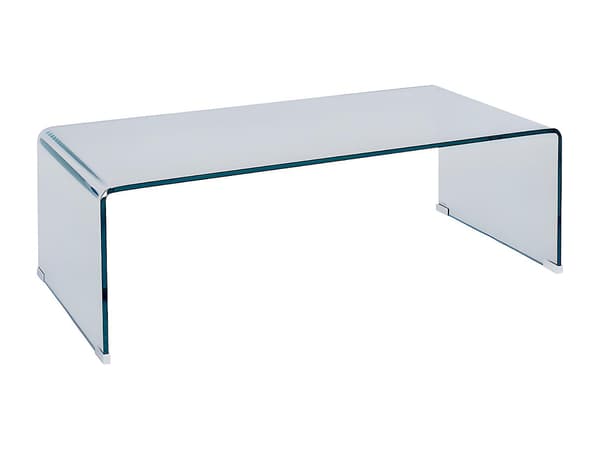 Vente-unique - Soffbord i böjt transparent härdat glas ALONZO