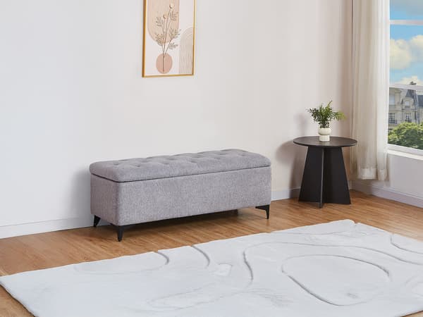 Vente-unique - Förvaringsbänk – Tyg – Grå - SABILO
