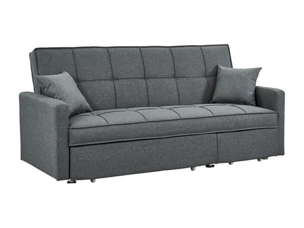 Vente-unique - 3-sitssoffa bäddsoffa i grått tyg CANETTI