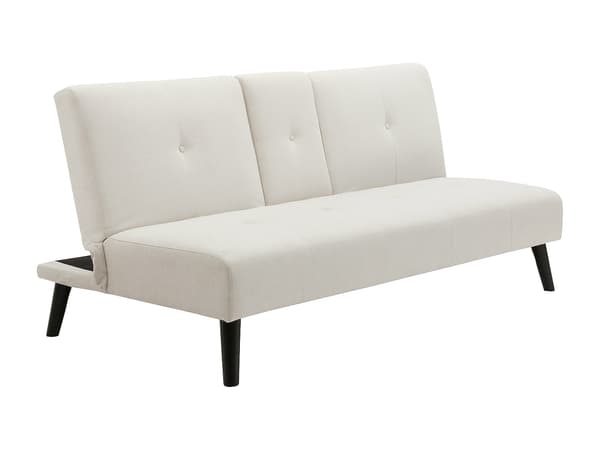 Vente-unique - CLOSIPA 3-sits klick-klack-soffa i beige tyg med sidobord