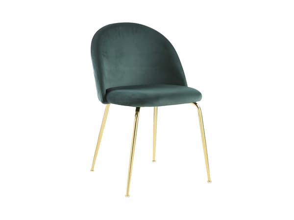Vente-unique - Set med 6 stolar - Sammet och guldfärgat rostfritt stål - Grön - MELBOURNE