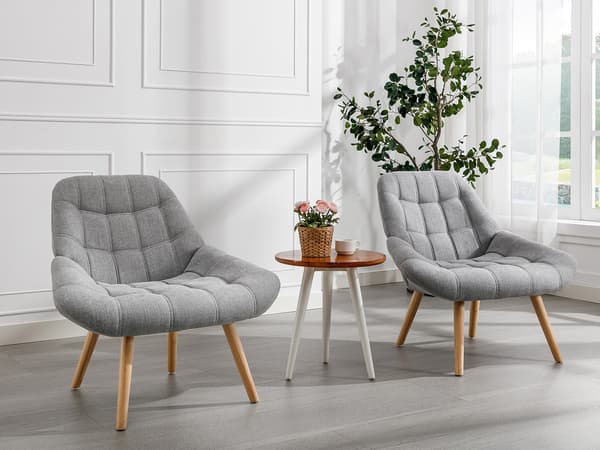 Vente-unique - Fåtölj i grått tyg LUOSTO