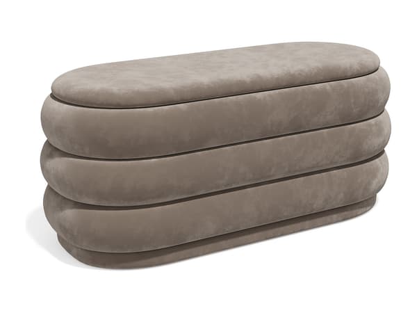Vente-unique - Bänkförvaring - Sammet - Taupe - ECAMBI