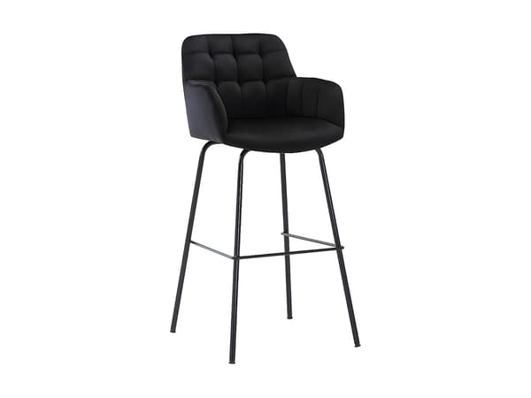 Vente-unique - Set med 2 barstolar svart sammet och metall PEGA