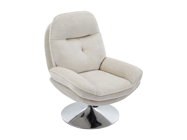 Vente-unique - ILMACA snurrfåtölj i beige texturerat tyg
