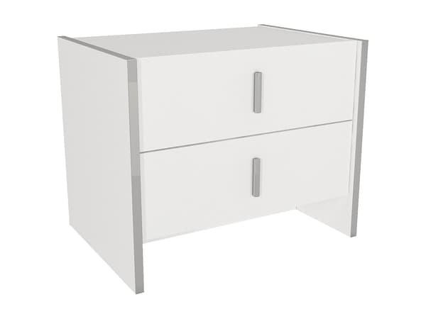 Vente-unique - Sängbord med 2 lådor - Vit - CADEBA