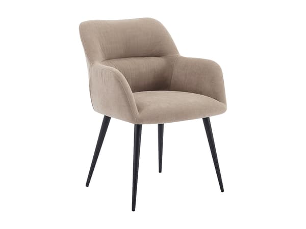 Vente-unique - MALATA bordsset + 4 HEKA stolar - Vit och beige marmoreffekt