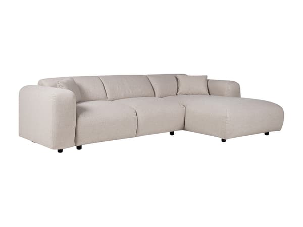 Vente-unique - Stor hörnsoffa högerställd  i melerad beige tyg  Maison Céphy från POGNI