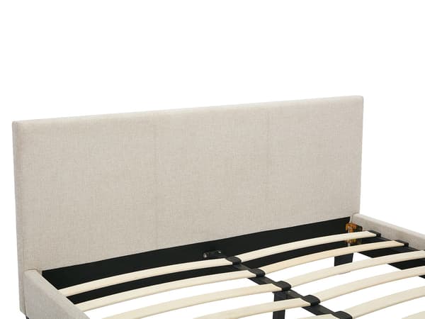 Vente-unique - Säng 140 x 190 cm - Tyg - Beige - CORNELIUS II