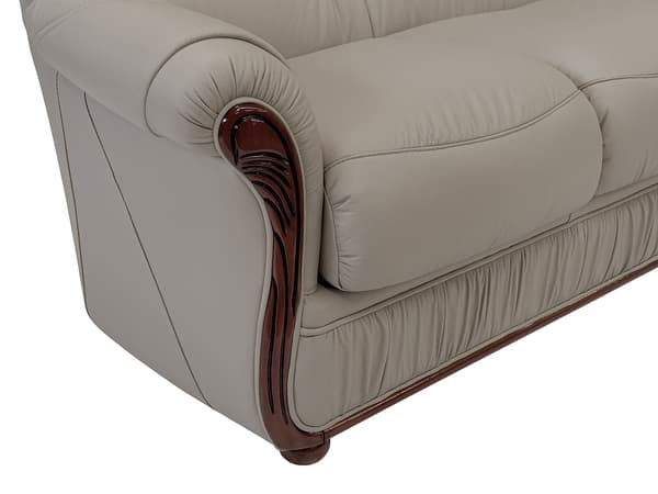 Vente-unique - 3-sits soffa och fåtölj 100% buffelläder taupe DAPHNE