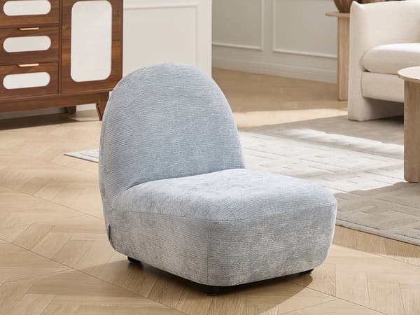 Vente-unique - Barnfåtölj i ljusblå chenillety MALDANO
