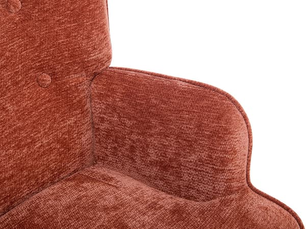 Vente-unique - Fåtölj i texturerat terracottafärgat tyg VATELY