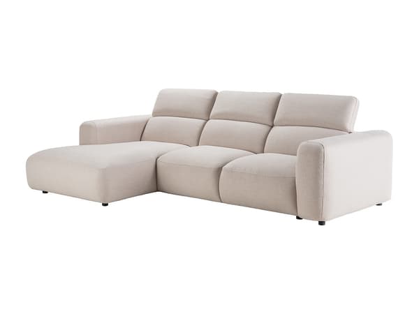 Vente-unique - Vänstervänd soffa i melerat beige tyg NELORIM