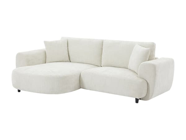 Vente-unique - Vänstervänd hörnsoffa i beige texturerat tyg RULAMA