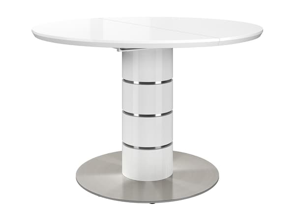 Vente-unique - Utdragbart matbord - 4 till 6 personer - MDF och rostfritt stål - Vitlackerad - CUSCO