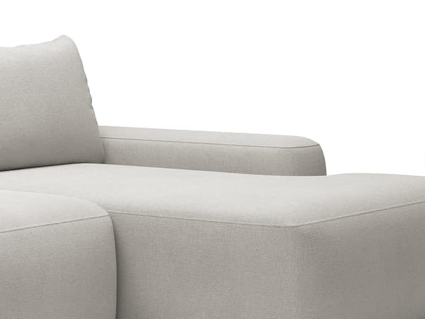 Vente-unique - Högervänd 3-sitssoffa med bäddsoffa i ljusgrått texturerat tyg DAVISO