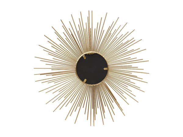Vente-unique - Väggsolspegel med solmotiv metallram - D. 70 cm - Guldfärgad - LEVANZO