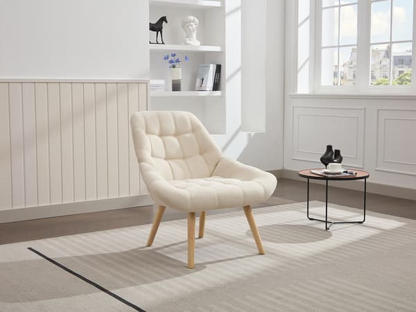 Vente-unique - Fåtölj i tyg LUOSTO Beige