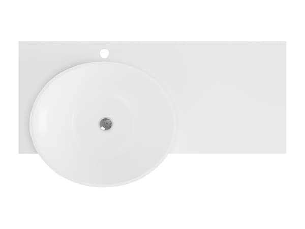 Vente-unique - Väggmonterat tvättställ med handdukshängare vit solid surface 100 × 54 × 20 cm YUMIKO