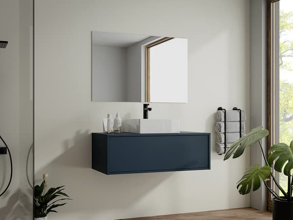 Vente-unique - Upphängt underskåp för handfat - Midnattsblå - 94 cm - TEANA II