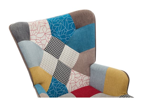 Vente-unique - Gungstol flerfärgad patchwork-tyg ELMINA II