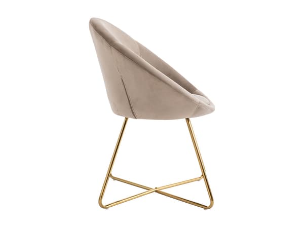Vente-unique - Set med 2 stolar i sammet och guldfärgad metall - Beige - BURBAN