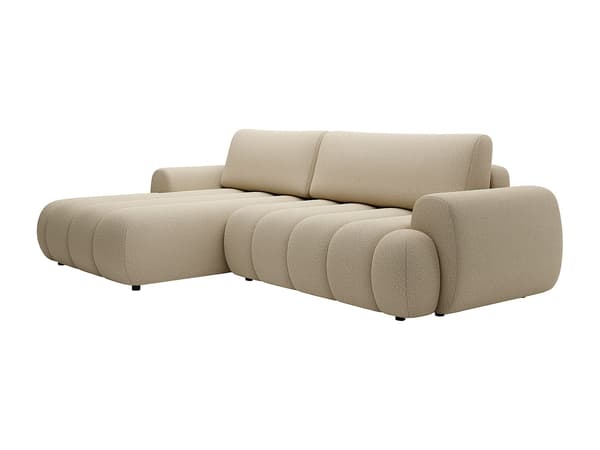 Vente-unique - Hörnbäddsoffa vänsterställd beige tyg FRIDORA