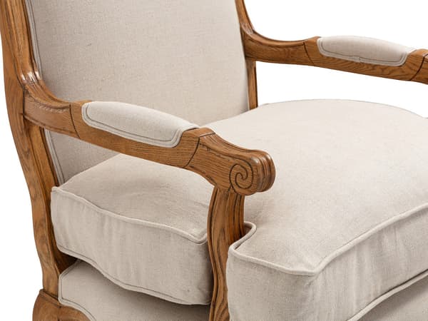 Vente-unique - Bergère-fåtölj i beige tyg MAHAUX