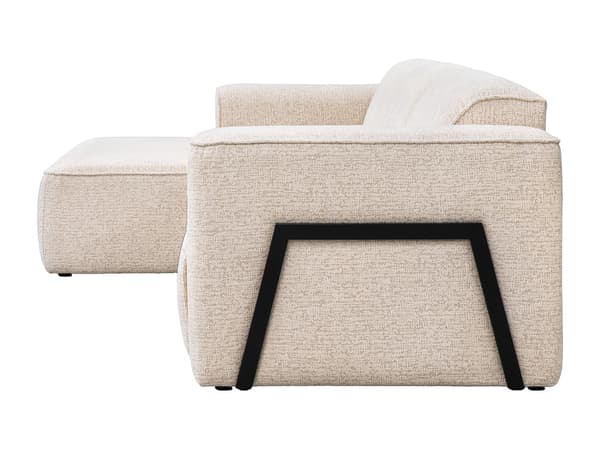 Vente-unique - vänstervänd hörnsoffa i Melerat tyg - Beige TEJAMI